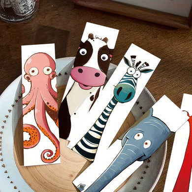 30 Piece Cartoon Animal Bookmarks, Colourful Paper Book Page Markers Creative Reading