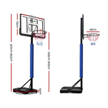 Load image into Gallery viewer, Everfit 3.05M Basketball Hoop Stand System Adjustable Height Portable Pro Blue