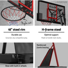 Load image into Gallery viewer, Everfit 3.05M Basketball Hoop Stand System Adjustable Height Portable Red Pro