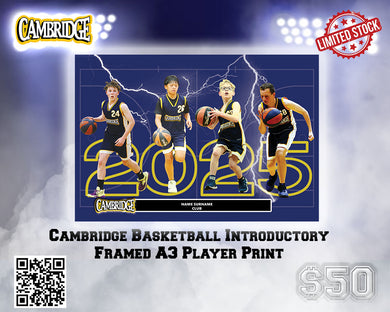 Cambridge Basketball 2025 Framed A3 Player Print