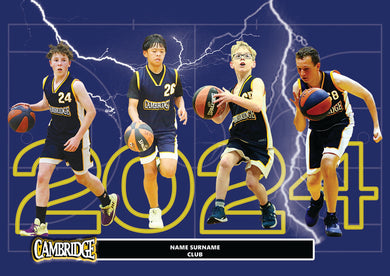 Cambridge Basketball Christmas 2024 Framed A3 Player Print