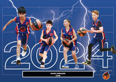 Iramoo Basketball Christmas 2024 Framed A3 Player Print