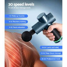 Load image into Gallery viewer, Everfit 30 Speed Massage Gun 4 Heads Vibration Muscle Massager Chargeable Blue