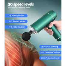 Load image into Gallery viewer, Everfit Massage Gun 30 Speed 6 Heads Vibration Muscle Massager Chargeable Green