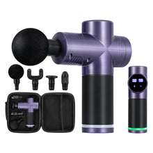 Load image into Gallery viewer, Everfit 30 Speed Massage Gun 4 Heads Vibration Muscle Massager Chargeable Purple