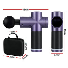 Load image into Gallery viewer, Everfit 30 Speed Massage Gun 4 Heads Vibration Muscle Massager Chargeable Purple