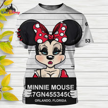 Load image into Gallery viewer, Disney Mugshot Fun T-Shirts Featuring Mickey Mouse Donald Duck Goofy Pluto Cartoon T-shirts Casual Style 3D Printed