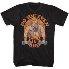 Load image into Gallery viewer, Masters of the Universe Do You Even Lift Bro T-Shirt - Black