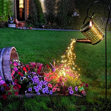 Outdoor Solar Watering Can With Lights