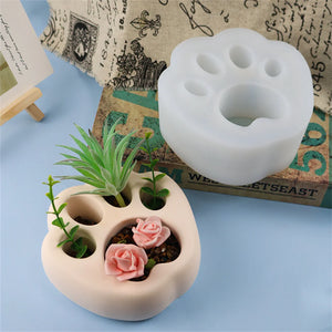 Cat Claw Flower Pot Candle Silicone Mould