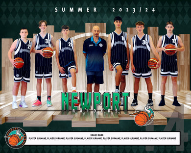Newport Raiders Basketball Team Photo PRINT