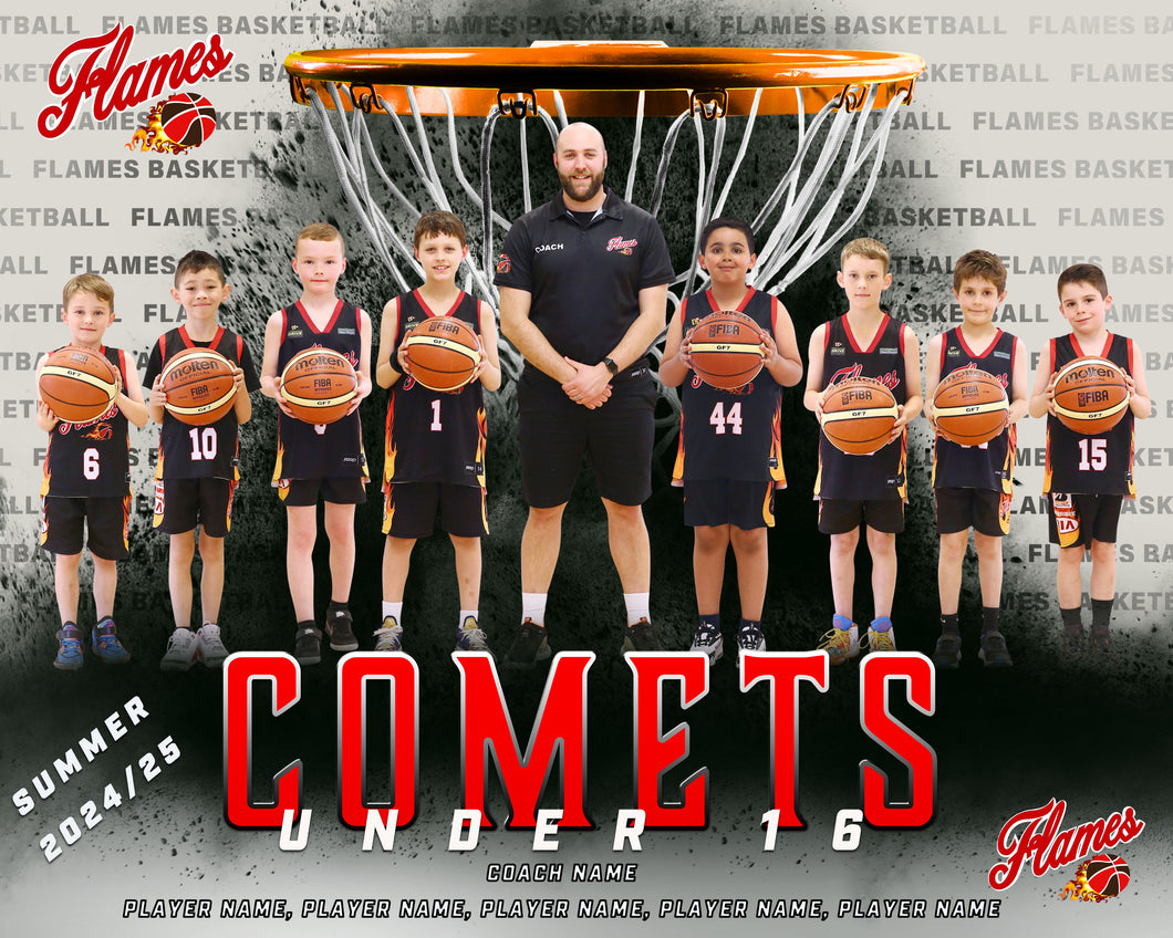 Flames Basketball Team Photo DIGITAL