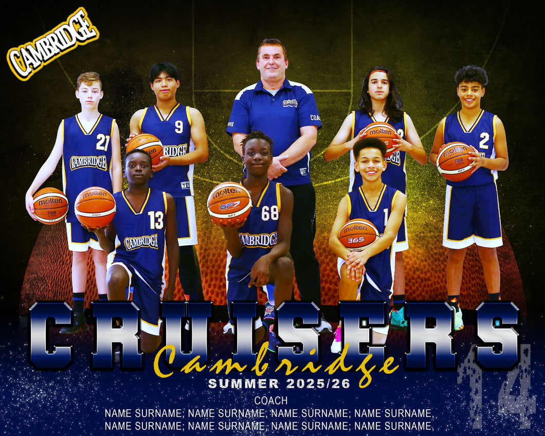 Cambridge Basketball Digital Team Photo