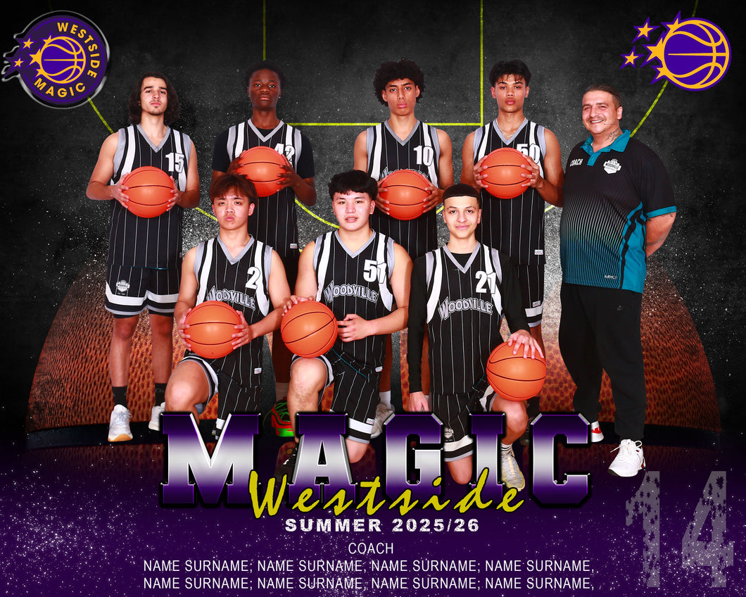 Westside Magic Basketball Digital Team Photo