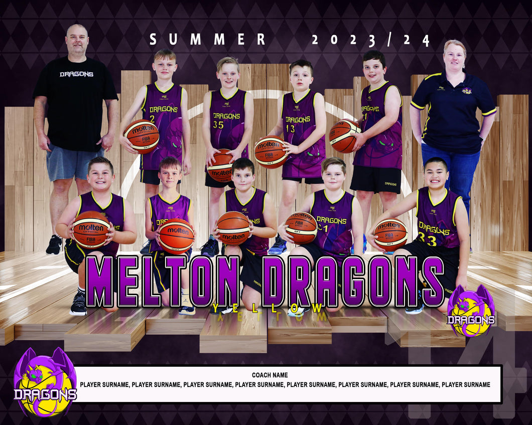 Melton Dragons Basketball Team Photo PRINT