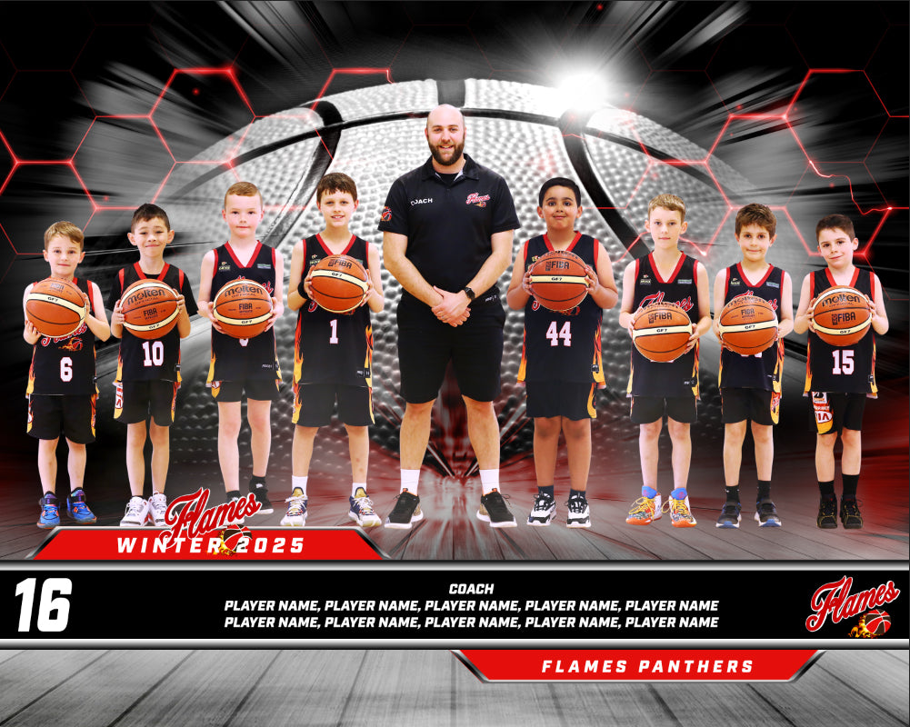 Flames Basketball Team Photo PRINT