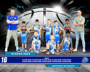 Western Wildcats Basketball Team Photo DIGITAL