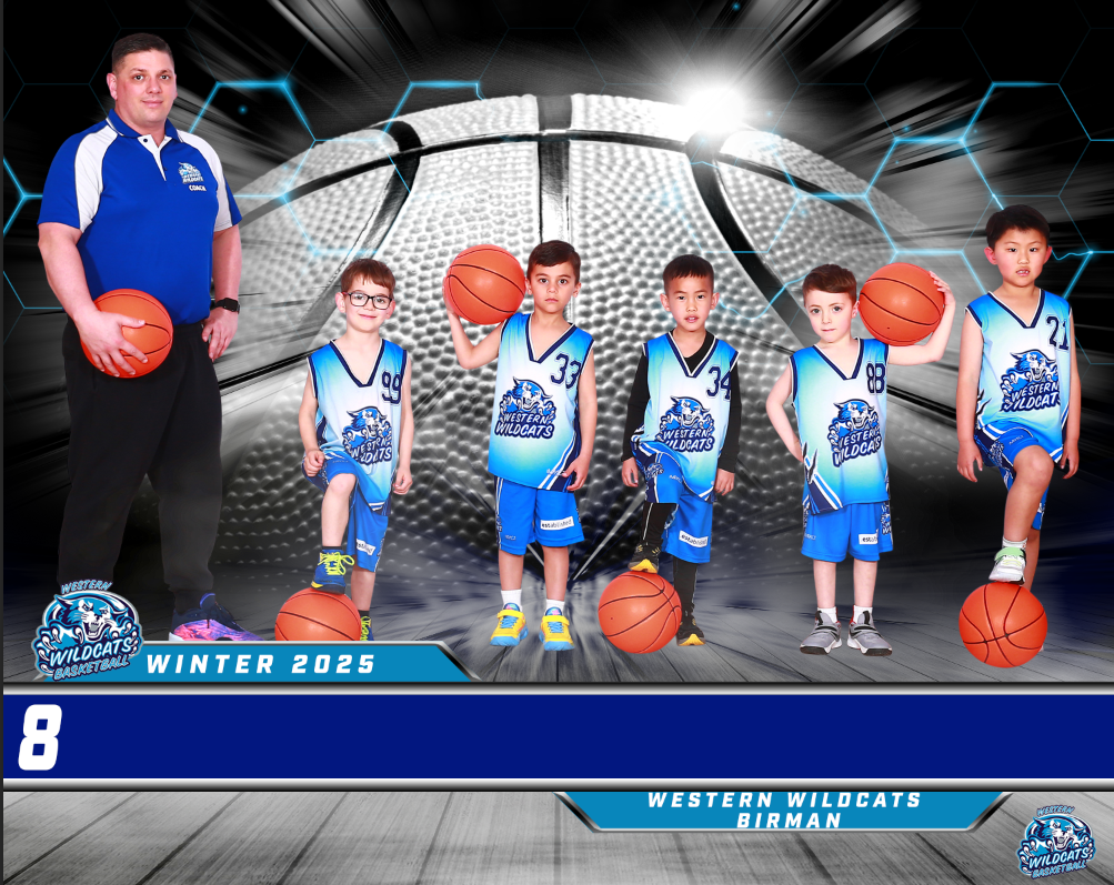 Western Wildcats Basketball Team Photo DIGITAL