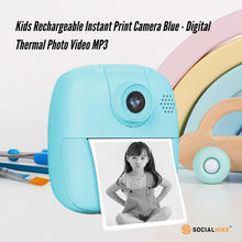 Load image into Gallery viewer, Kids Rechargeable Instant Print Camera Blue - Digital Thermal Photo Video MP3