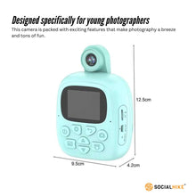 Load image into Gallery viewer, Kids Rechargeable Instant Print Camera Blue - Digital Thermal Photo Video MP3