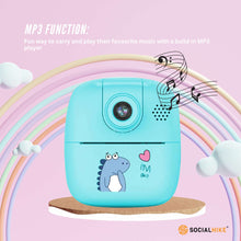 Load image into Gallery viewer, Kids Rechargeable Instant Print Camera Blue - Digital Thermal Photo Video MP3