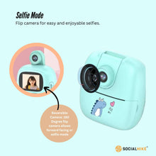 Load image into Gallery viewer, Kids Rechargeable Instant Print Camera Blue - Digital Thermal Photo Video MP3