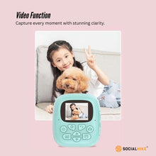 Load image into Gallery viewer, Kids Rechargeable Instant Print Camera Blue - Digital Thermal Photo Video MP3