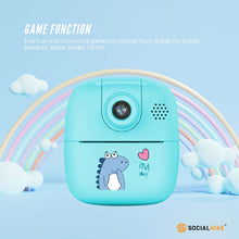 Load image into Gallery viewer, Kids Rechargeable Instant Print Camera Blue - Digital Thermal Photo Video MP3