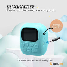 Load image into Gallery viewer, Kids Rechargeable Instant Print Camera Blue - Digital Thermal Photo Video MP3