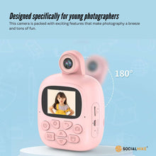 Load image into Gallery viewer, Kids Rechargeable Instant Print Camera Pink - Digital Thermal Photo Video MP3