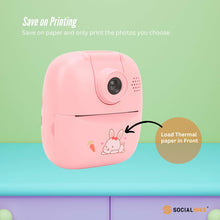 Load image into Gallery viewer, Kids Rechargeable Instant Print Camera Pink - Digital Thermal Photo Video MP3