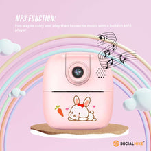 Load image into Gallery viewer, Kids Rechargeable Instant Print Camera Pink - Digital Thermal Photo Video MP3