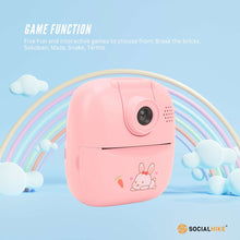 Load image into Gallery viewer, Kids Rechargeable Instant Print Camera Pink - Digital Thermal Photo Video MP3