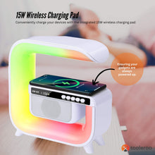 Load image into Gallery viewer, Bluetooth Rechargeable Speaker - Wireless Phone Charging LED Lamp Alarm Clock