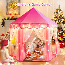 Load image into Gallery viewer, Childrens Play Tent Castle, Pink or Blue, Polyester Canopy, Glass Fiber Frame