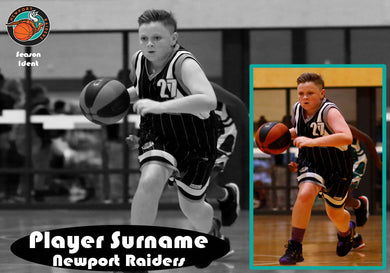 Newport Raiders Basketball BLACK and WHITE OVERLAY Photo