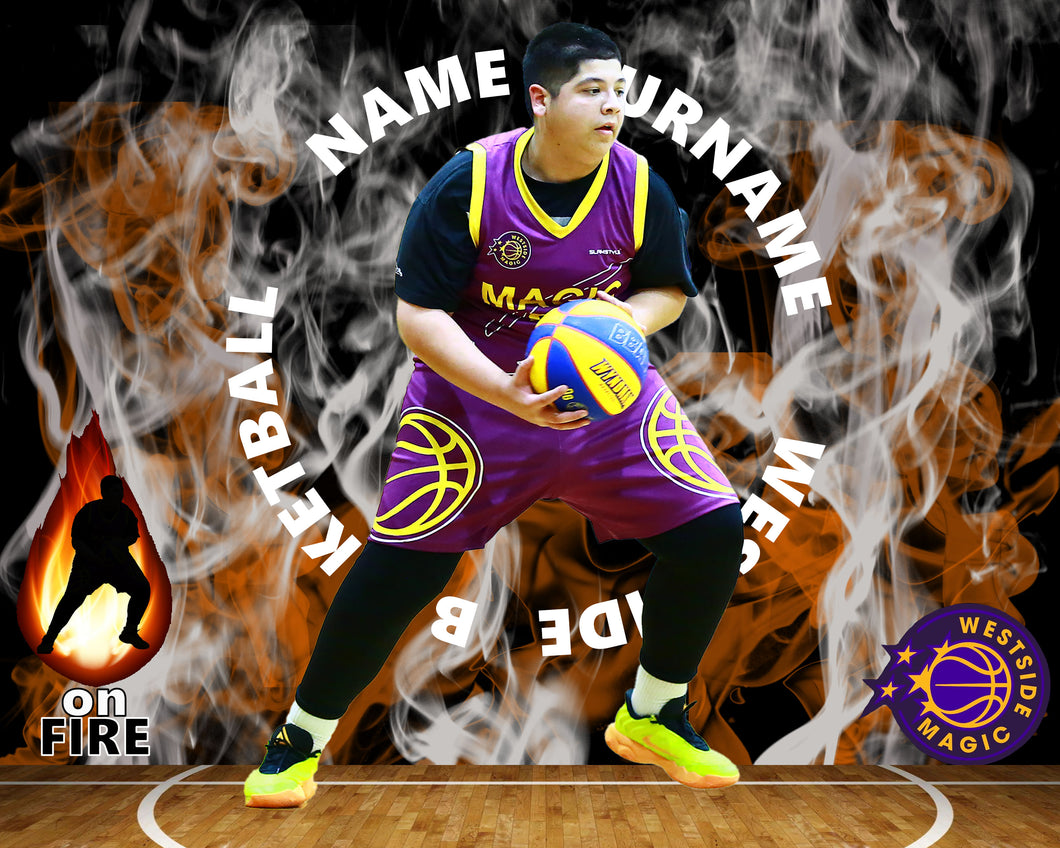 Westside Magic Basketball On Fire Photo