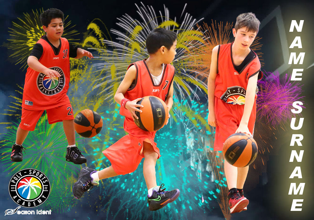 Poly Sports Basketball FIREWORK Photo