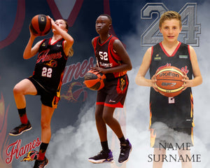 Flames Basketball HERITAGE Photo