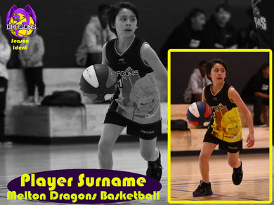 Melton Dragons Basketball BLACK and WHITE OVERLAY Photo