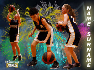 Cambridge Basketball FIREWORK Photo