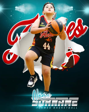 Flames Basketball Logo Busters Photo
