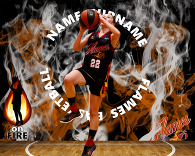 Flames Basketball On Fire