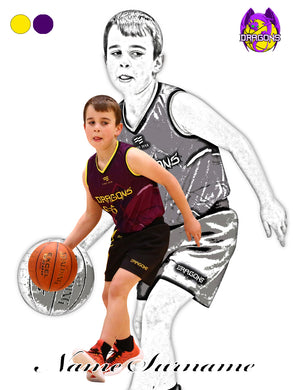 Melton Dragons Basketball SKETCH Photo