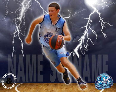 Western Wildcats Basketball Thunder & Lightning Photo
